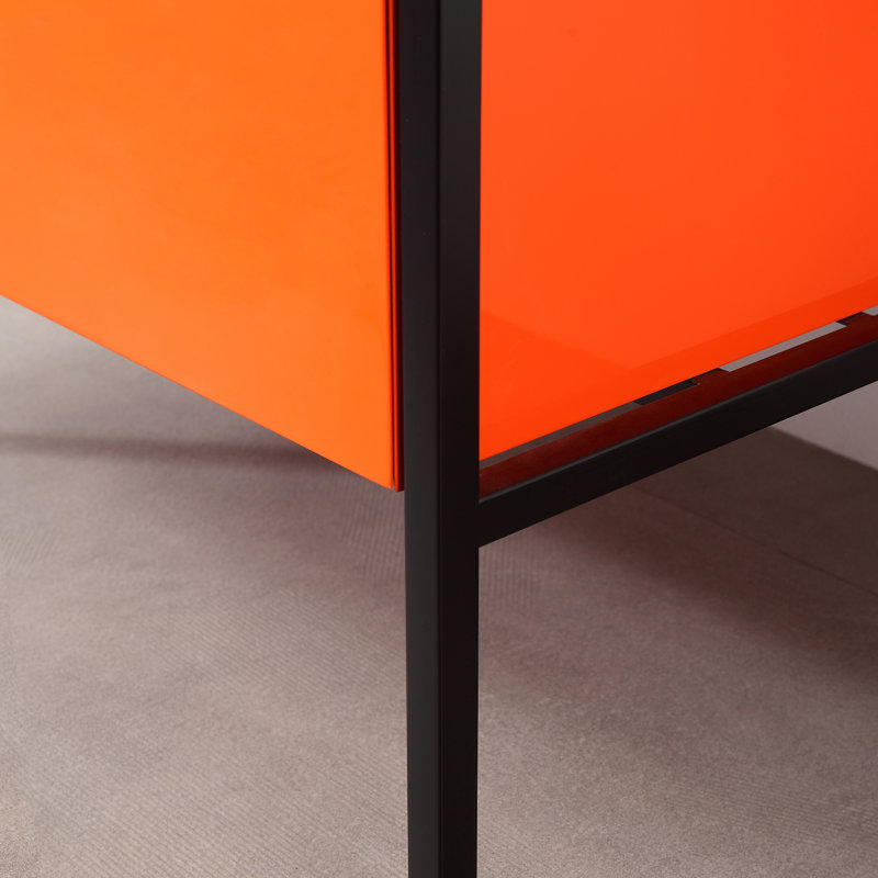 Texel 42" W Single  Vanity, Red Amber, Black, Black