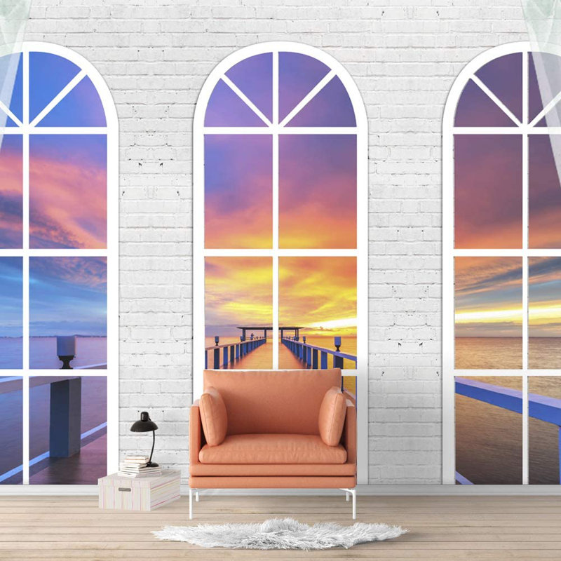 Panneau mural fenêtre avec fenêtre, L 100 po x l 144 po