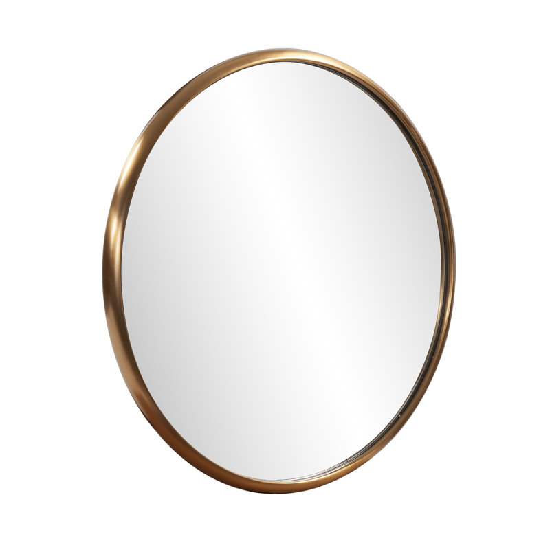 Cavid Stainless Steel Round Mirror, Brass, 20" x 20"
