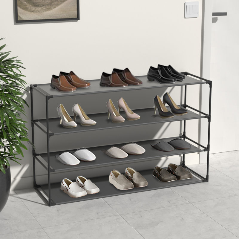 Simple Assembly 3 Tiers 15 Pair Stackable Shoe Rack