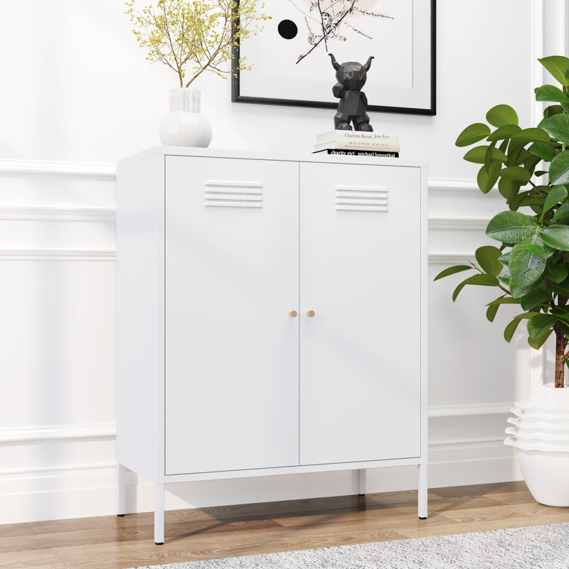 Alleyne Metal Accent Cabinet, White
