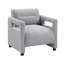 Chaise d'appoint rembourrée Grey Boucle avec coussins à ressorts ensachés et structure en contreplaqué-134534131