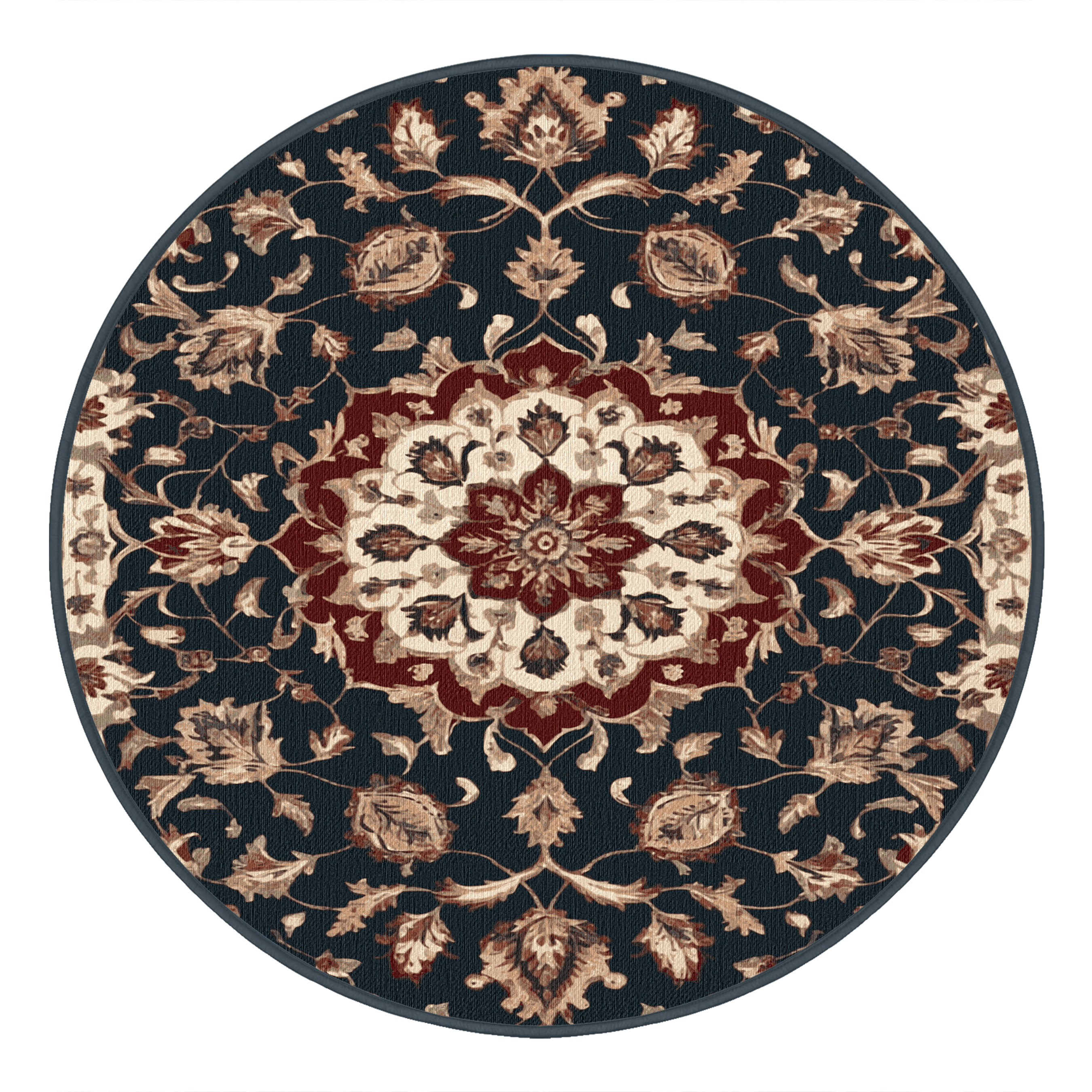 Bloomsbury Market Machine Washable Persian Black Area Rug | Wayfair