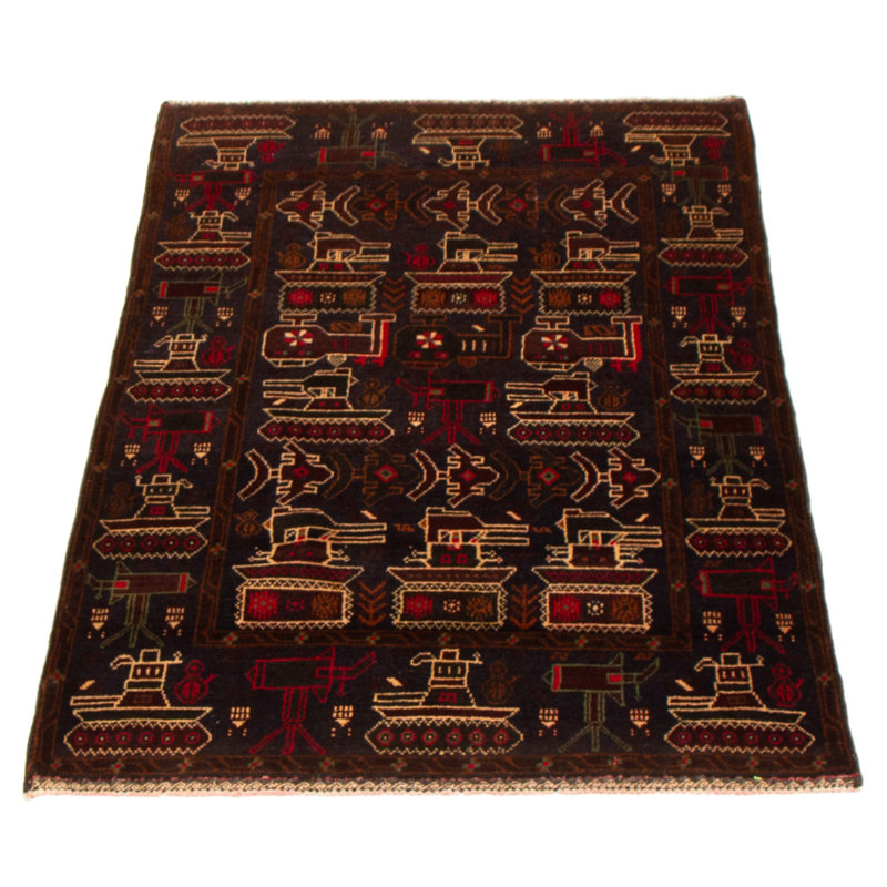 Tapis bleu marine foncé Rare War 3 pi 0 po x 4 pi 8 po