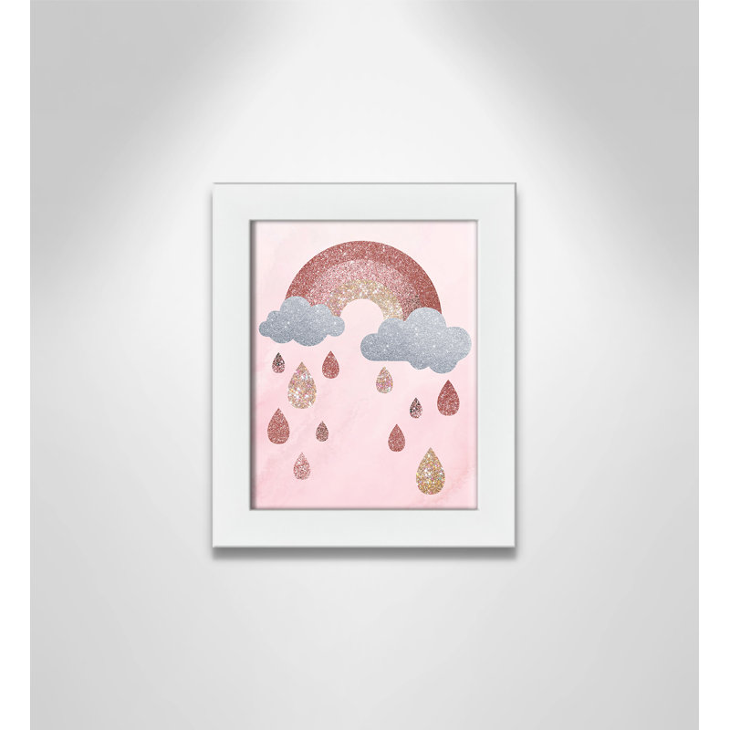 Paillettes, 10" H x 8" W x 0.63" D, Cadre blanc