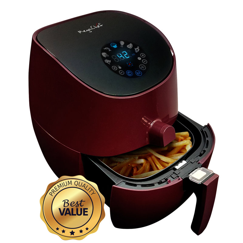Burgundy Electric 3.5 Quart Air Fryer and Multi-Cooker