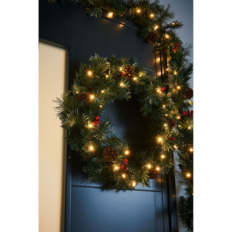 45.72cm Lighted Faux Garland with Lights