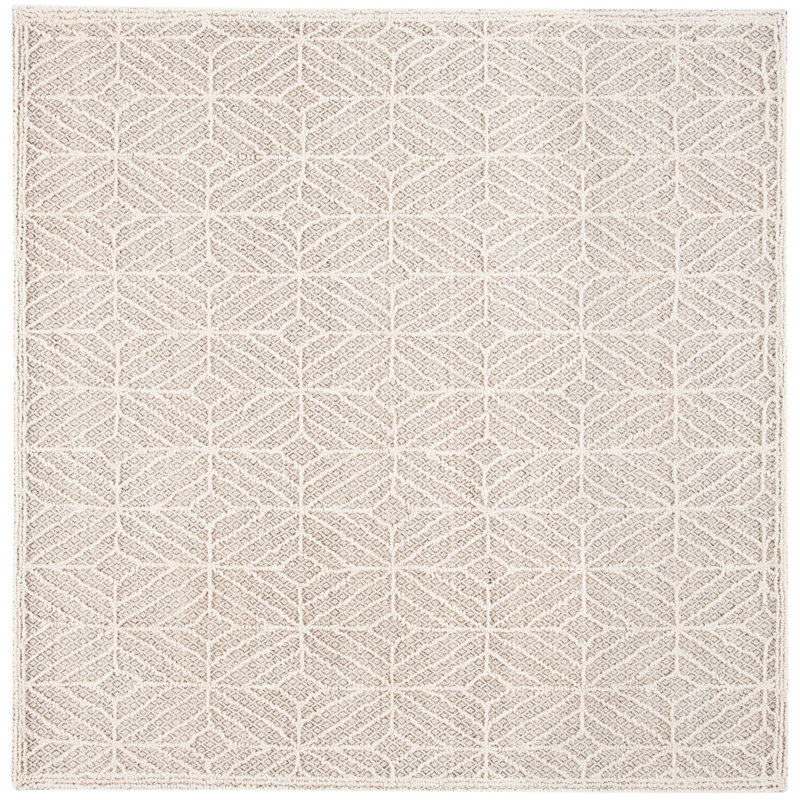 Hamlin Trace Hand Tufted Wool Geometric Rug, Square 6'