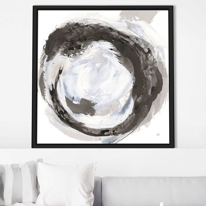 «Commencer III» par Chris Paschke, reproduction, Cadre flottant noir, H 39,5 po x l 39,5 po x P 2 po
