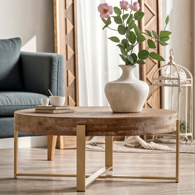 31.29" Modern Retro Splicing Round Coffee Table