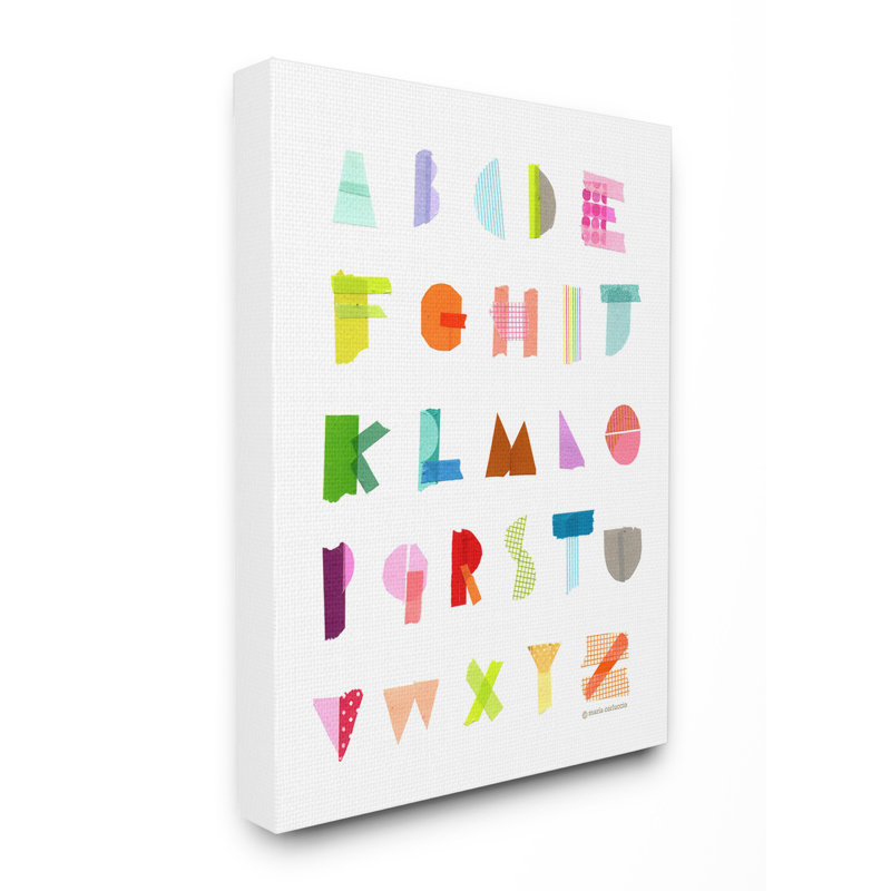 Collage de papier alphabet, art encadré Feeney, H 40 po x l 30 po x P 1,5 po, Toile tendue