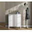 Modern Shoe Cabinet with Multiple Shelves, 36.2 x 41.7 x 15.0 inches | 100% Melamine Coated Particle Board, 0.7-inch Thickness | Wall-Mountable, MDF Profile Legs, Metal Handles | Elegant White Finish for Stylish Entryway