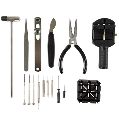 Stalwart 16-Piece Watch Repair Kit - DIY Tool Set for Repairing Watches
