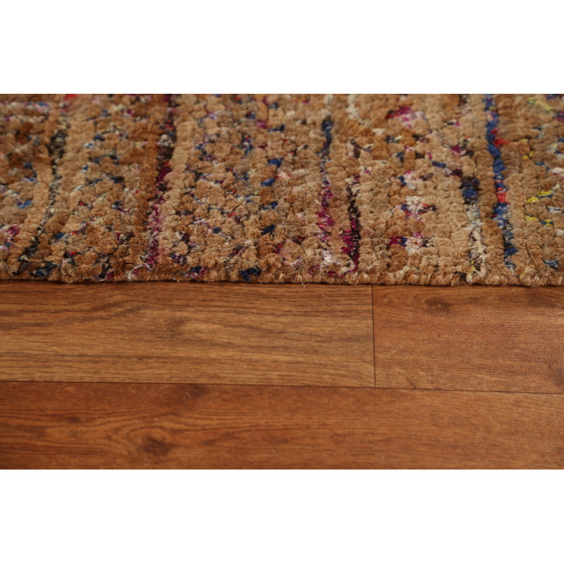 Tapis contemporain en jute et laine noué à la main 9 x 12