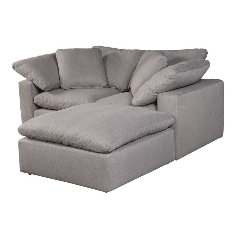 Armand 3 - Piece Performance Fabric Modular Sectional, Light Grey Performance