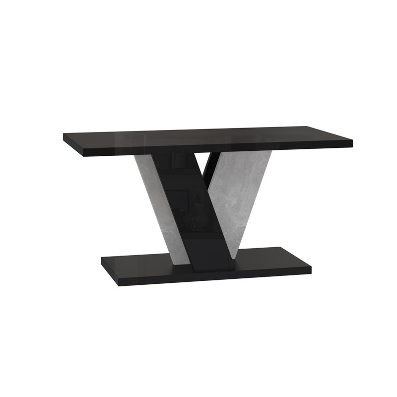 Pedestal Coffee Table with Storage, Black/Grey