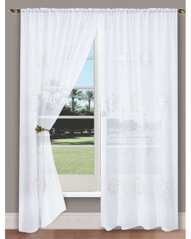Sofian Curtain Single Panel, 150cm Width x 137cm Drop, White