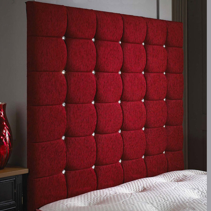 Sherrill Upholstered Headboard, Chenille Fabric, Red, Small Single (2'6)