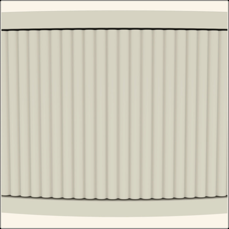 Console demi-lune Artisan-Wave Wave, Blanc, crème