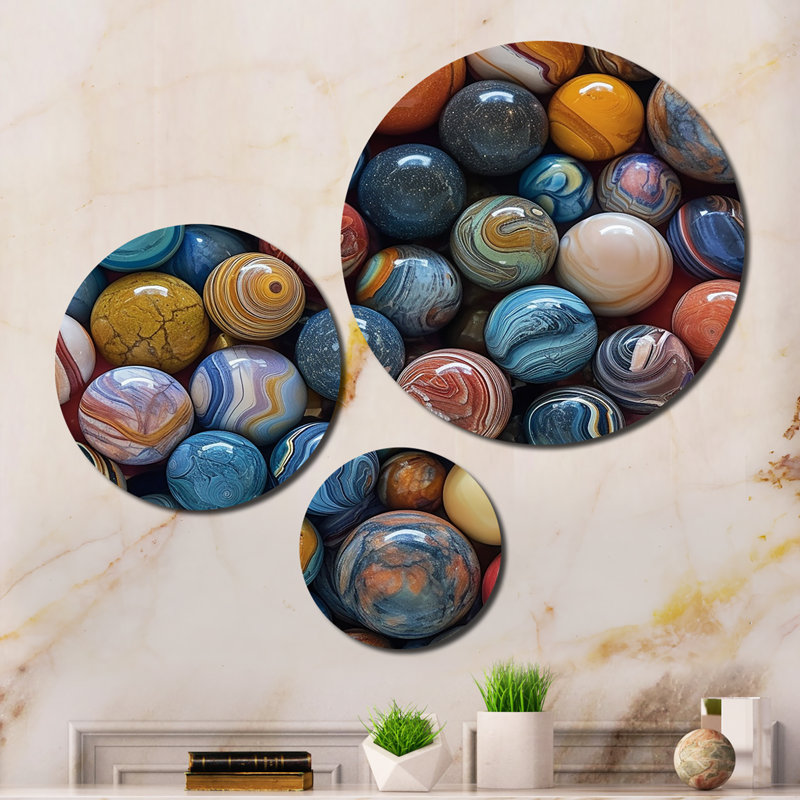 Ensemble de 3 décorations murales Mystical Marbles II