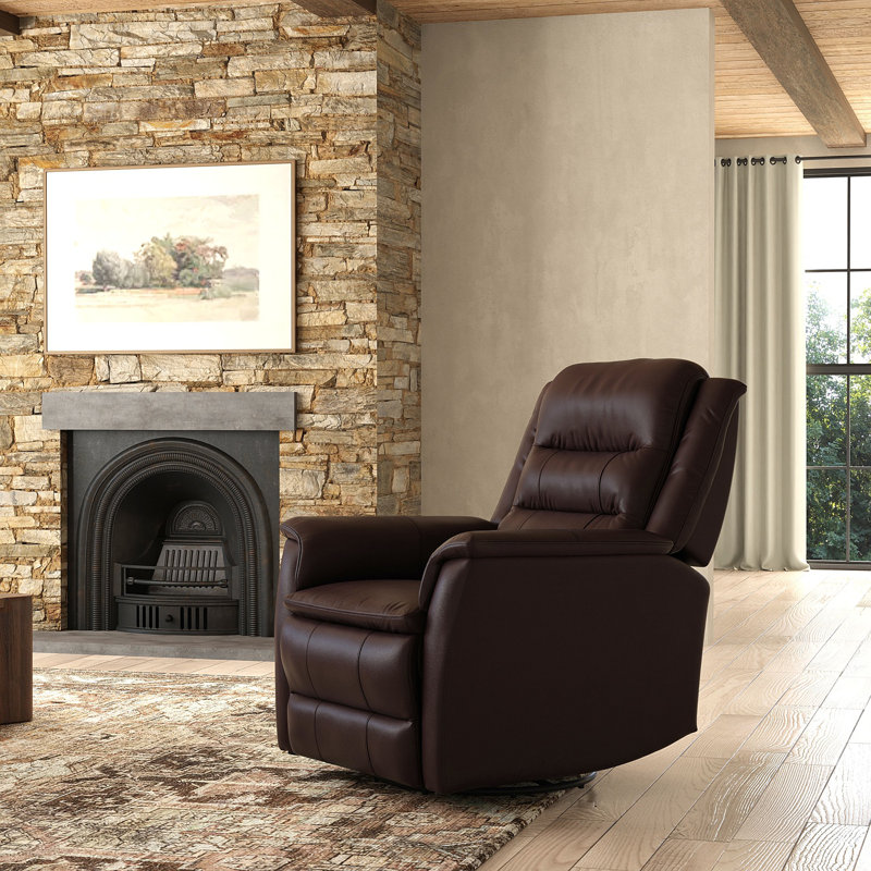 Fauteuil inclinable et oscillant Global Home avec repose-pieds manuel brun Madras, Marron foncé