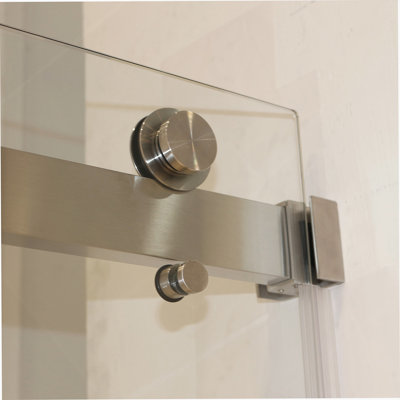 Porte de douche coulissante double sans cadre pour salle de bain