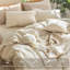 Ensemble de housse de couette légère avec fermeture à glissière 8 attaches 100% coton lavé MooMee-111219964-109236630