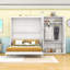 Grand lit escamotable en bois avec tablettes-1420876880
