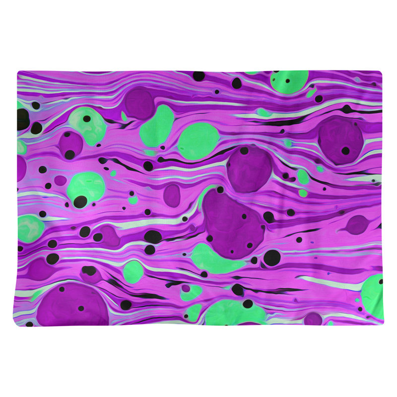 Récapitulatif de coton 18" à tourbillons paint, Mauve / Vert, Sergé de coton