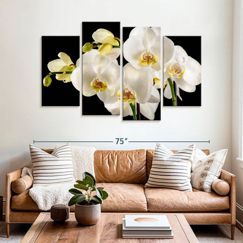 Harnek Fresh White Orchid Flowers, 42" H x 68" W