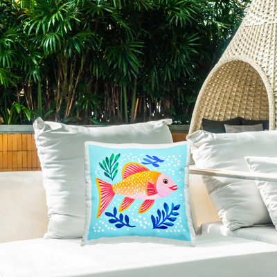 Coussin Whimsical Fish & Seaweed