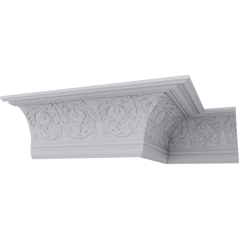 Primed White Polyurethane Geometric Crown Moulding Sample