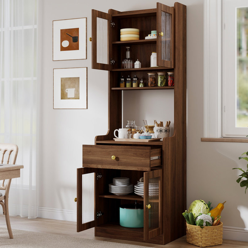 71'' H Kitchen Pantry With Microwave Shelf