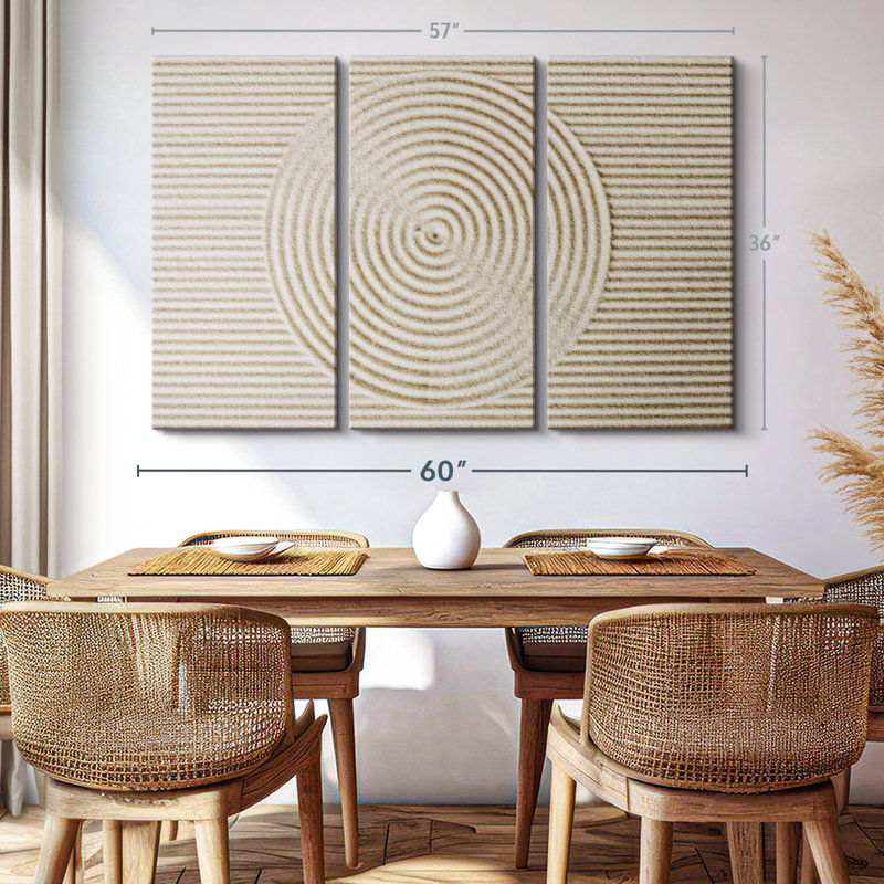 «Zen Circles In The Sand» sur, H 36 po x l 57 po