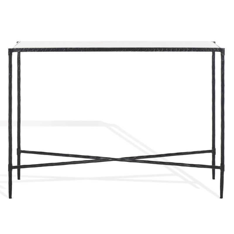Isabellina Metal And Marble Console Table, Black