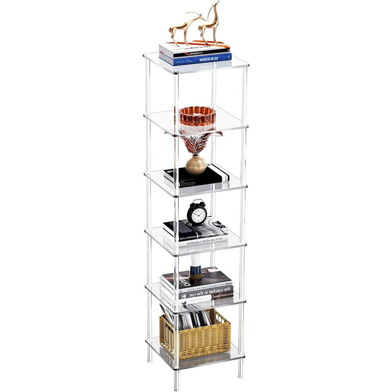 Bookshelf, Small Bookcase Freestanding Corner Storage Sh...