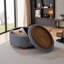 Table basse avec rangement caché, pieds en bois, repose-pieds rond avec couvercle réversible-1562489990