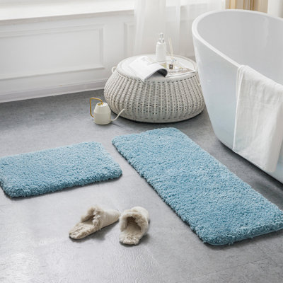2‑Piece Shaggy Tufted Bathroom Rug Set