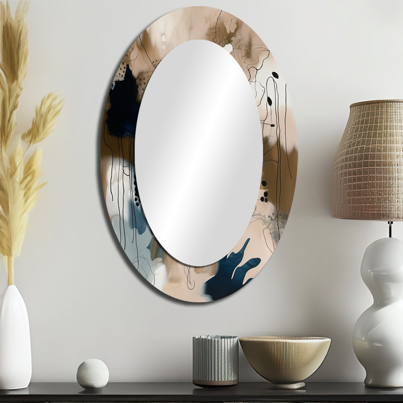 Miroir mural bleu moderne Blue Reflections II, 36 po x 24 po
