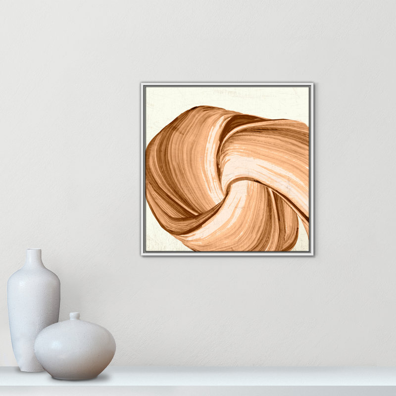 Orange Tango I imprimé par , 25.5'' W x 25.5'' H, Toile avec cadre, Flotteur blanc