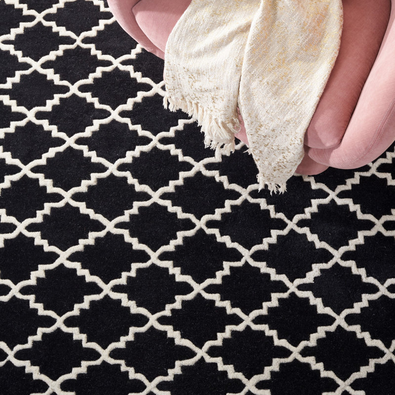 Carolene Hand Tufted Wool Geometric Rug, Rectangle 4' x 6'