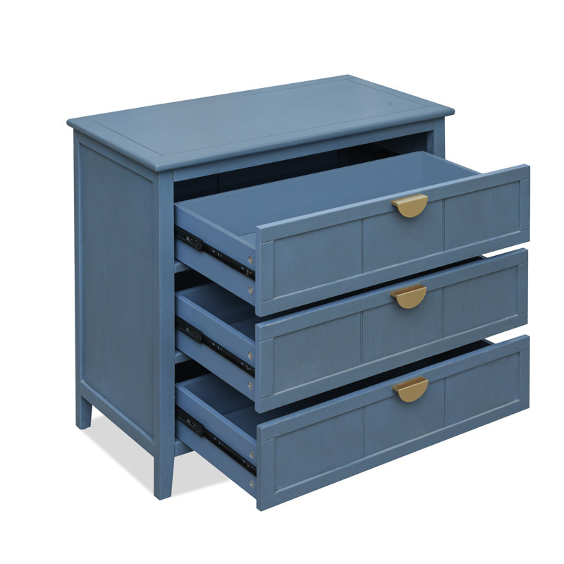 Commode 3 tiroirs Junious, Bleu