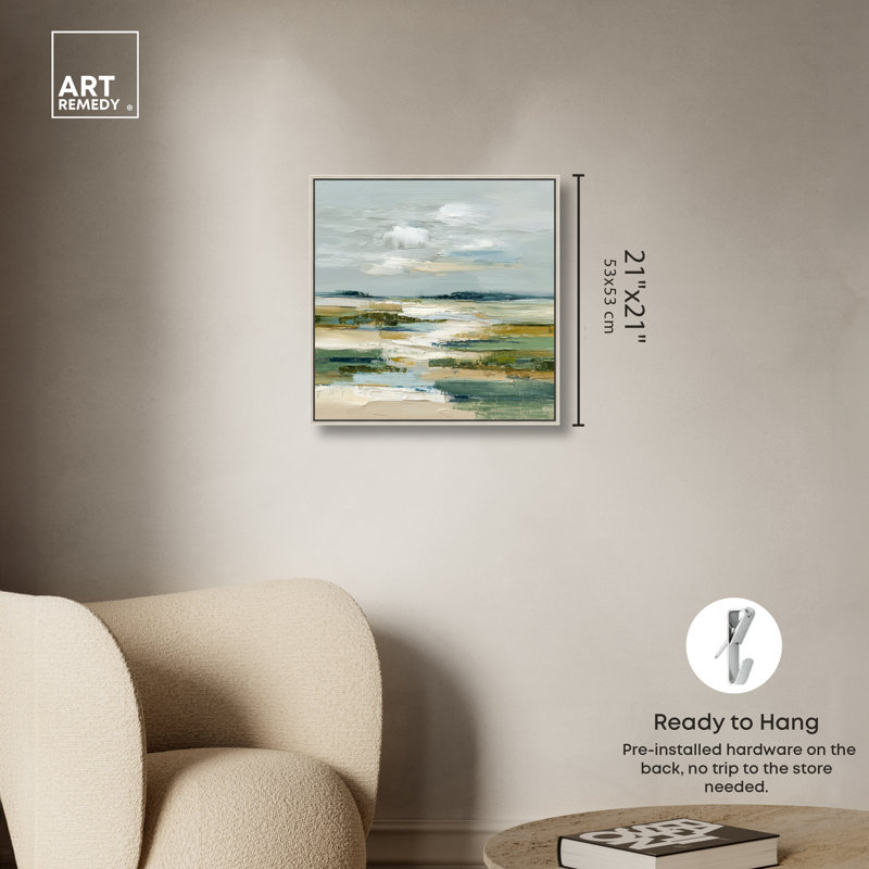 «Neutral Sprawl», reproduction d'art sur toile encadrée par Art Remedy, cadre argenté, 20 x 20, 21"H x 21"W, Silver Frame