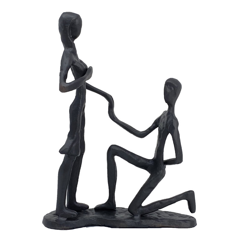 MARRIAGE PROPOSAL Iron Figurine 17cm, Mocha