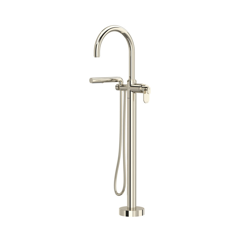 Arca Single Hole Floor Mount Tub Filler Trim, Polished Nickel