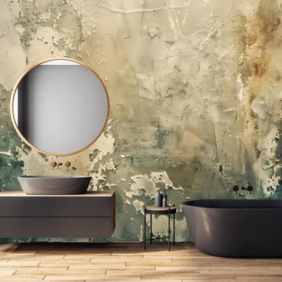 Vintage Beige Green Plaster Wall Mural
