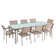 Sharon 8 - Person Metal Patio Dining Set with Rectangular Table , Cushions Included