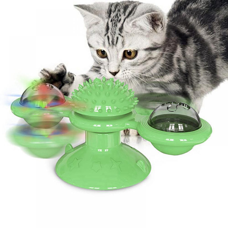 Jouet pour chat avec moulin à vent, Vert