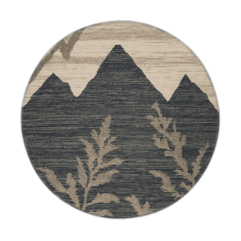 Tapis intérieur et extérieur gris Nature, Rond 5 pi