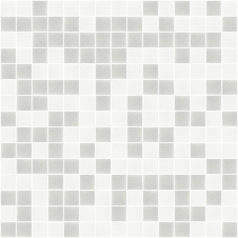 0.75" x 0.75" Glass Grid Mosaic Tile, White/Gray